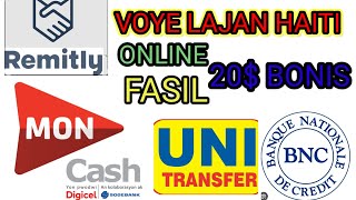 Remitly Koman Fè Transfè Haiti An Benefisyan 20 Cashback.