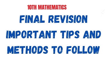 Mathematics final Revision Class