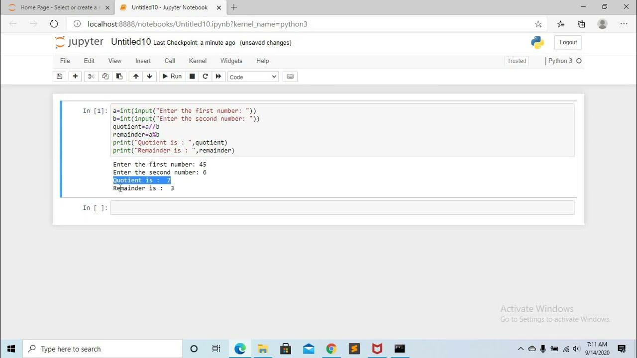 Python Program for Quotient and Remainder - YouTube