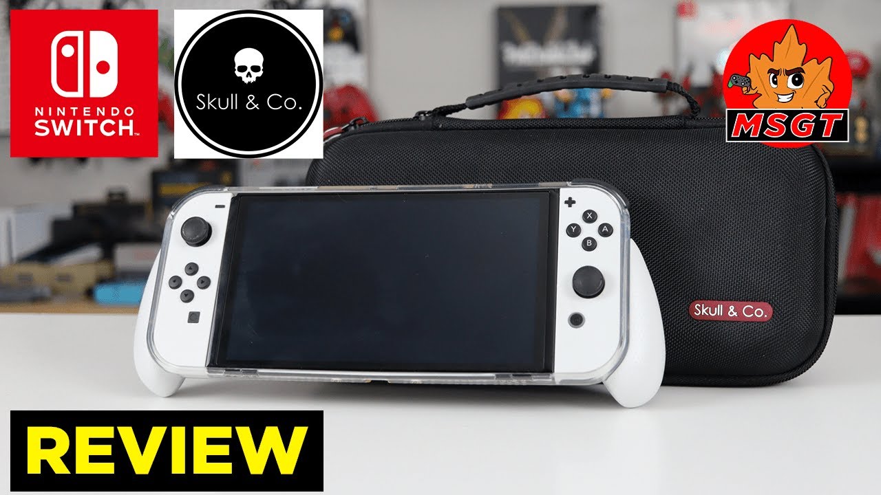 Skull & Co. Maxcarry Case for NeoGrip, GripCase Crystal: Portable Hard Shell Protective Travel Carrying Case with Storage for Nintendo Switch Ole