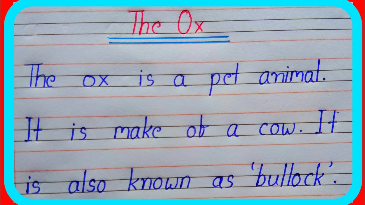 Essay On The Ox || The Ox Essay In English || Few Lines On The Ox 