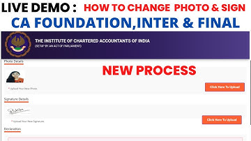 Live Demo :- how to Change photo & Sign In SSP Portal | How to Update photo & Sing ICAI website