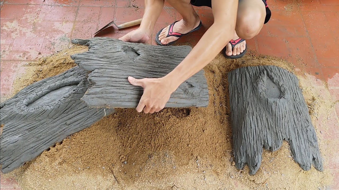 Cement crafts | DIY flower pot / great idea from tree stump