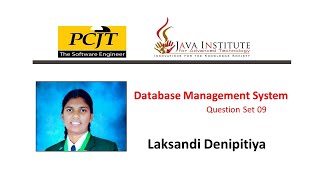 Question set 09 | Database Management System | Java Institute