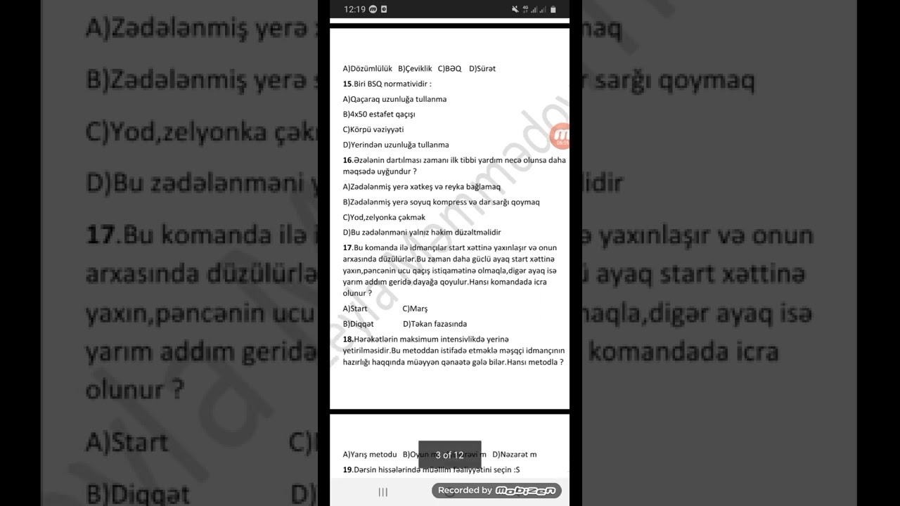 #Fiziki Terbiye 50 sınaq test izahlı.#miq2022  #sertifikasiya2022