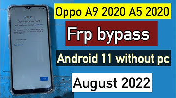 Oppo A9 2020 A5 2020 frp bypass Android 11 without pc | Oppo Android 11 frp google account unlock