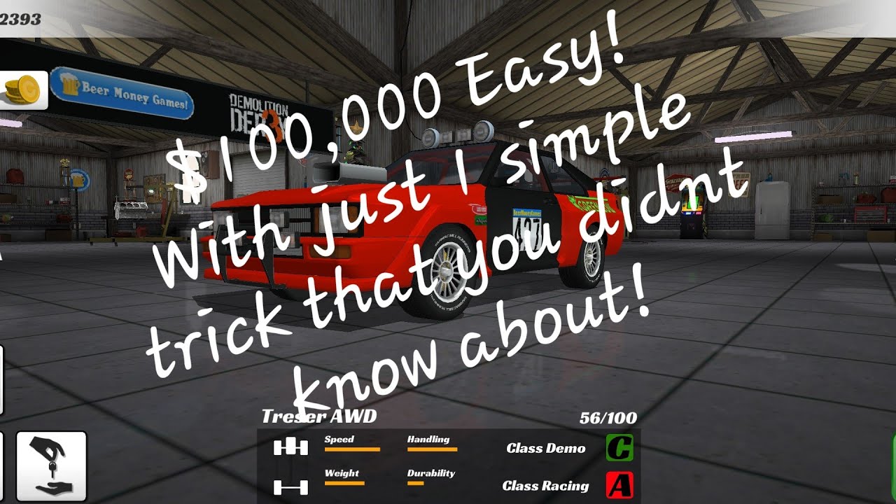 Money Glitch in Demolition Derby 3! *Efficent*