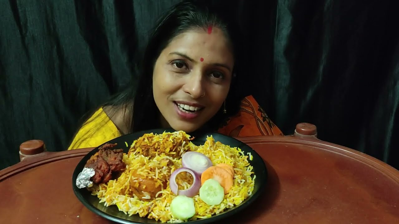 Asmr Eating Show- Chicken Biryani,Chicken Lolipop With Salad | Mukbang | Bigbites