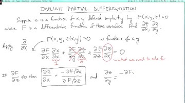Multivariable calculus 2.3.6: Implicit partial differentiation revisited