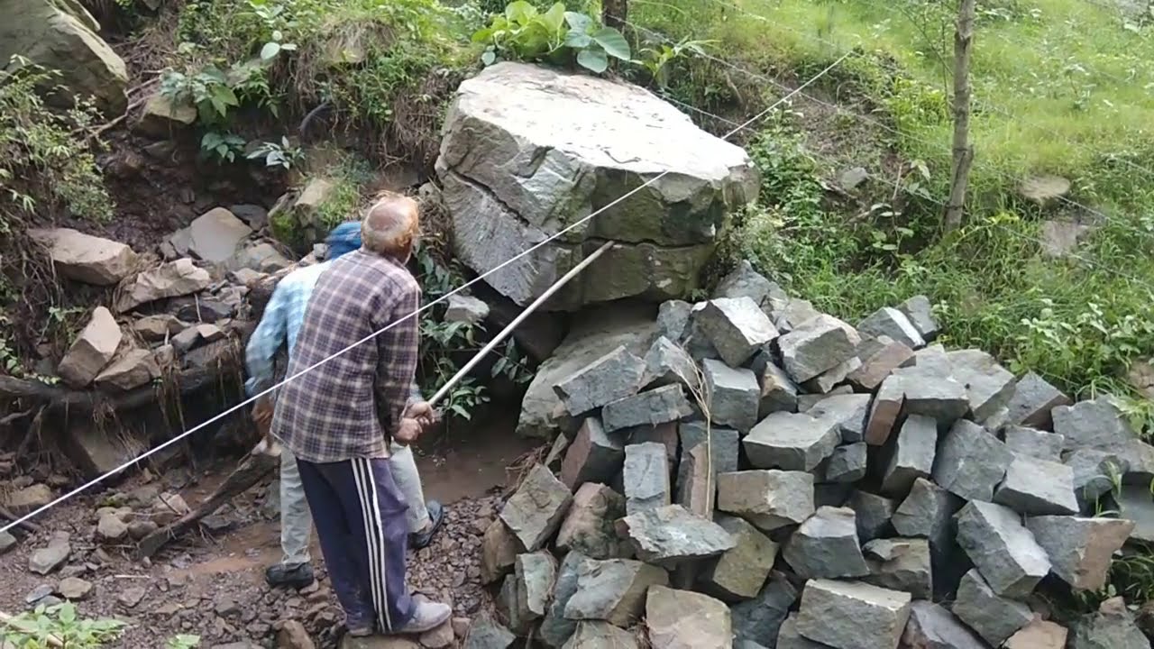 How to cut and shape stone in himachal pardesh India - YouTube
