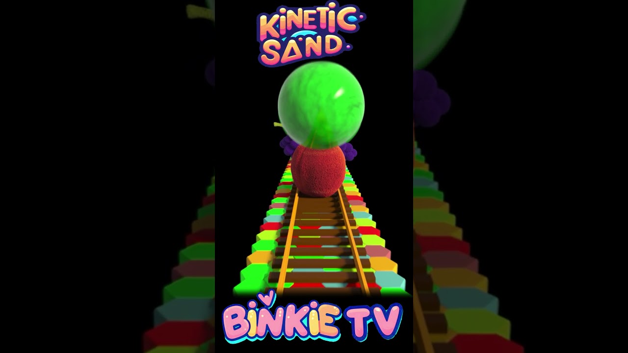 Bowling Ball Adventures: Jumping Fun with Kinetic Sand Fruits!  