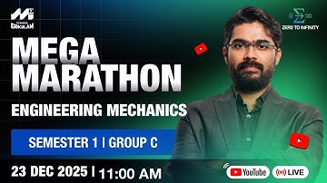 DAY 2 | FREE B.Tech Engineering Mechanics Marathon 🔥 | Semester 1 | Group C | LIVE Class