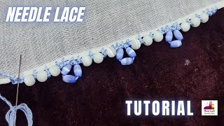 Quick Needle Lace Hand Embroidery Easy Designs Using Moti सई धग क लस Sui Dhage Ki Lace 1032