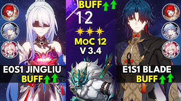 E0S1 Jingliu Buff & E1S1 Blade Buff | Memory of Chaos Floor 12 3 Stars | Honkai: Star Rail 3.4