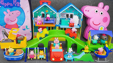 127 Minutes Satisfying with Unboxing Cute Peppa Pig All Around Peppa’s Town Playset | ASMR