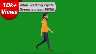 Man walking cycle loop animation - green screen - copyright free