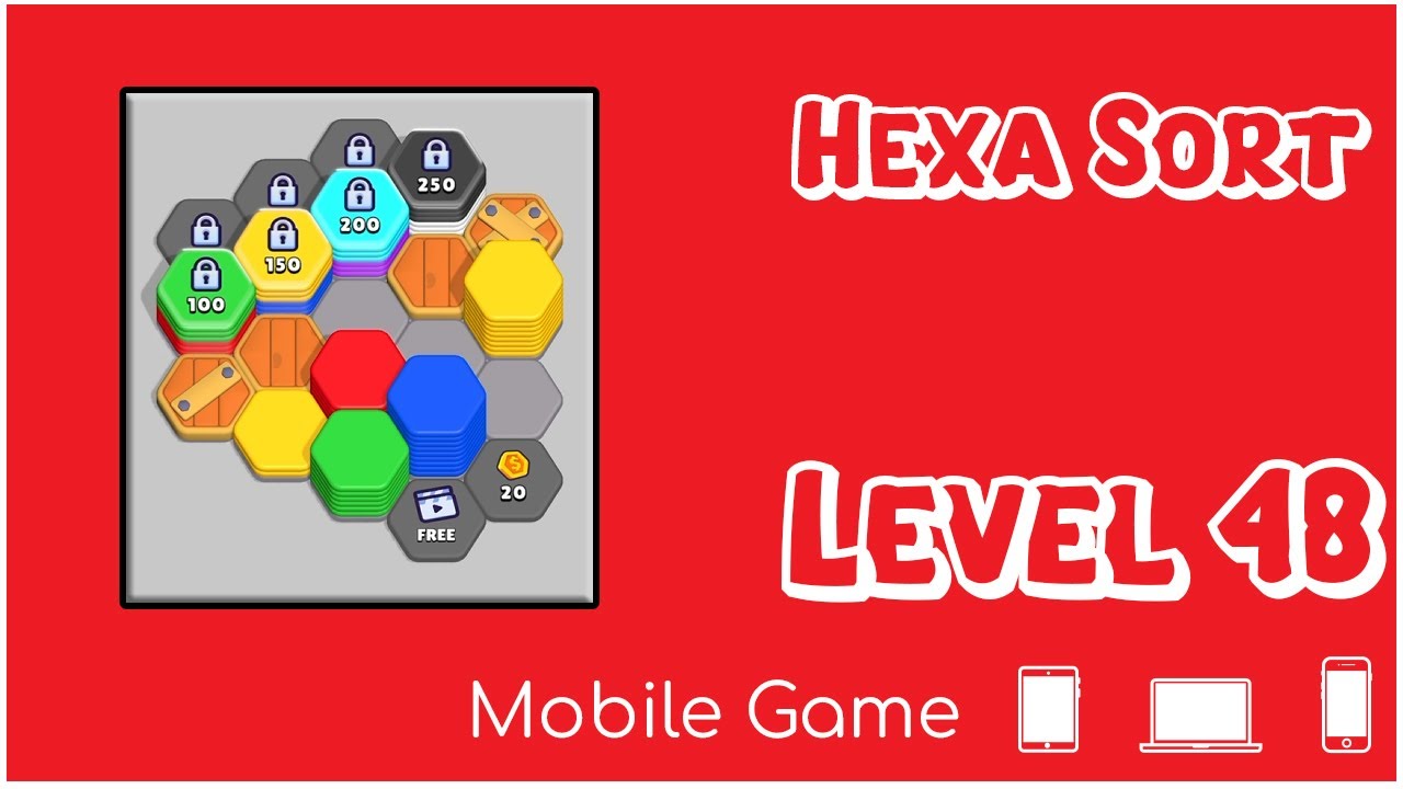 Level 48 HEXA SORT Sorting Hex (Hexagons) - Mobile Game - Game Play