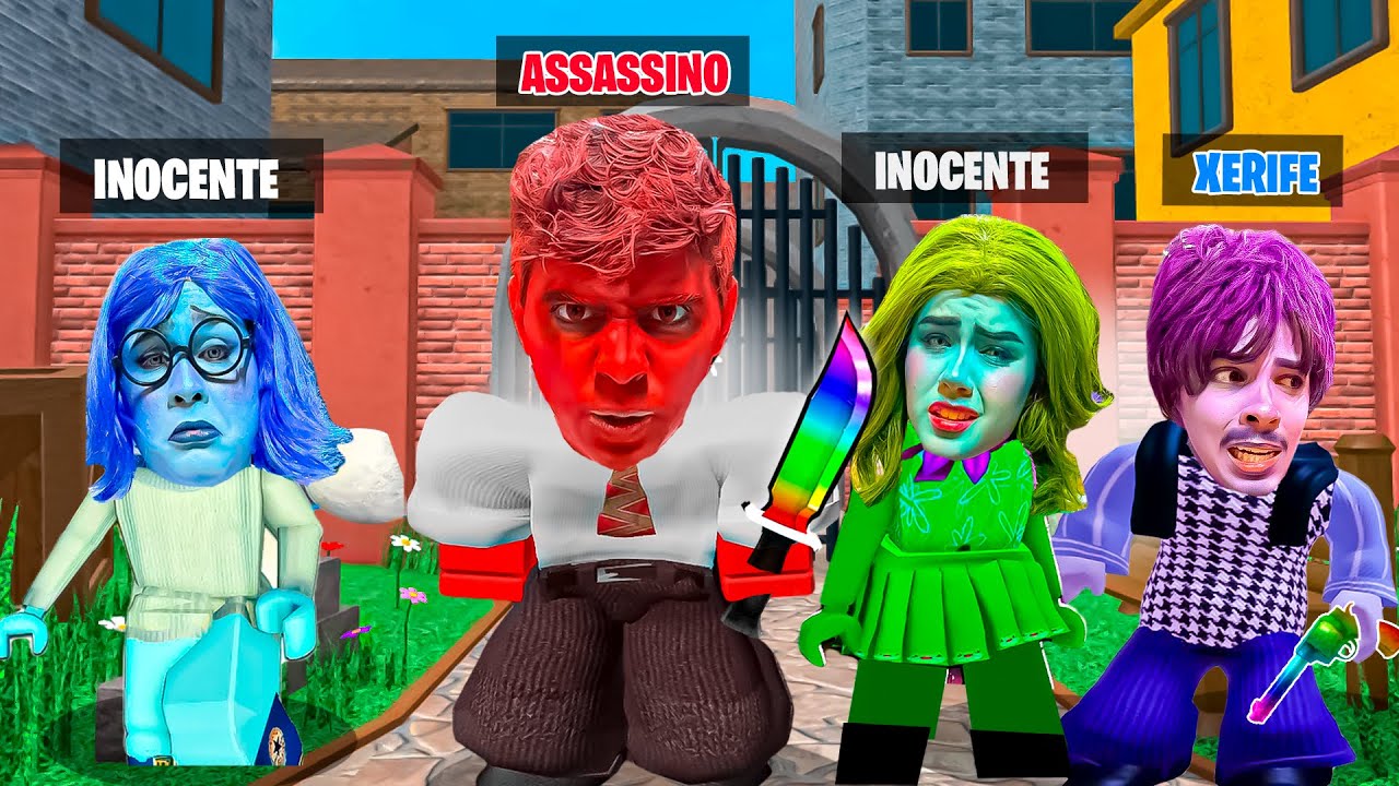 DESAFIEI OS PERSONAGENS DE DIVERTIDAMENTE 2 NO MURDER MYSTERY 2 !! (Roblox) 