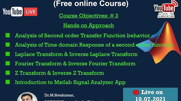🔴 LIVE | # DAY 3 | APPLICATIONS TO SIGNALS & SYSTEMS  | FREE COURSE !!