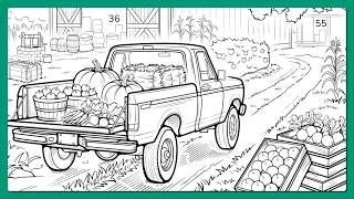 Pumpkins & Apples | Relaxing Farm in the Fall Color by Number Edition  #coloringbook