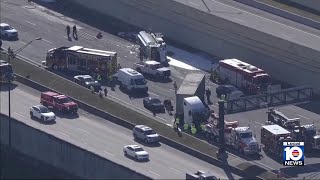 Tanker truck crash creates traffic nightmare on I-595 in Davie
