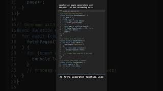 JavaScript async generators and for-await-of for streaming data