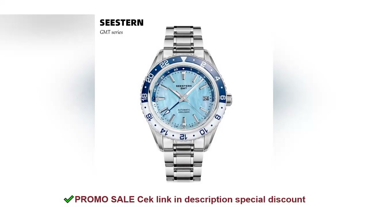 SEESTERN Men of Watch Office GMT Automatic NH34 Movement Sapphire Glass Bezel 20bar Waterproof Diver