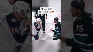 Mathieu Olivier DROPS Ryan Reaves in a heavyweight scrap 😱🥊#cbj #sjsharks #nhl #hockey