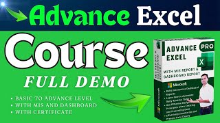 Advance Excel Course Full Demo Video ✅ (with MIS Report &amp; Dashboard Report with Certificate)