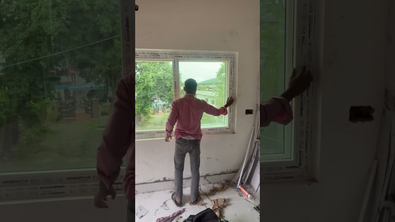 Upvc windo 3 panel and green glass