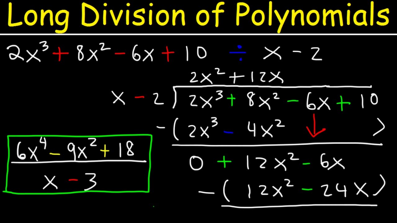 assignment 10 division with polynomials quizlet