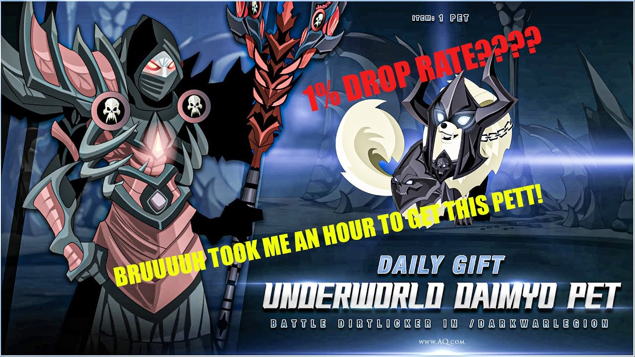AQW - GETTING UNDERWORLD DAIMYO PET! IT TOOK ME AN HOUR TO GET IT! WATCH TILL THE END!!