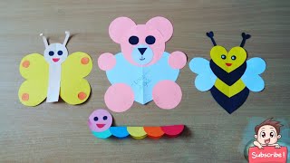 Easy Animal Paper Crafts For Kids|Circle and Heart Shape Animal|Fun Art[Angie's Art and Craft]