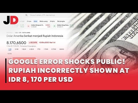 GOOGLE ERROR SHOCKS PUBLIC!  RUPIAH INCORRECTLY SHOWN AT IDR 8, 170 PER USD