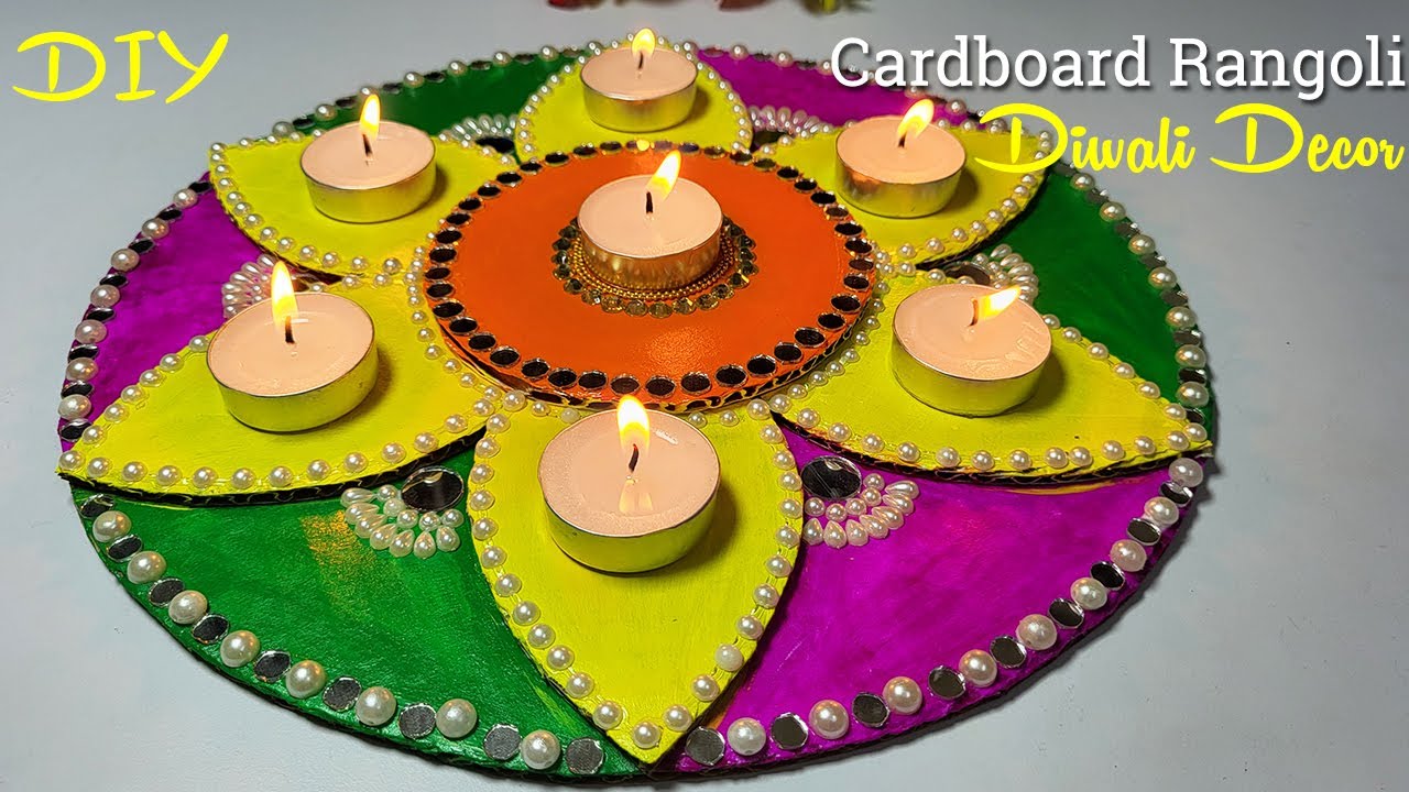 Cardbood Rangoli Cardboard Rangoli Craft: Reusable Handmade Art for Every Festival - YouTube