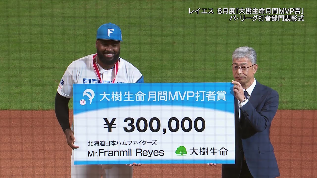 ファイターズ・レイエス 8月度「大樹生命月間MVP賞」表彰式!! 2024年9