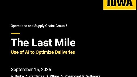 Operations and Supply Chain | U of Iowa | Group 5