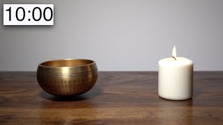 Meditation Timer 10 Minutes Tibetan bowl and a Candle