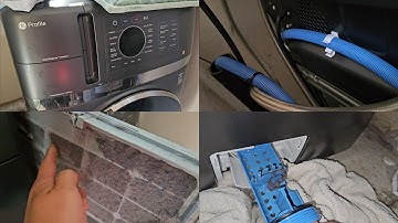 GE Profile Washer Dryer Combo Not Draining Drying Smells Bad Lint Drain Water Filter Cleaning Repair
