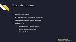 Course: Systemverilog Foundations: L1.1: Introduction