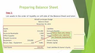 Video 10 - Preparing Balance Sheet