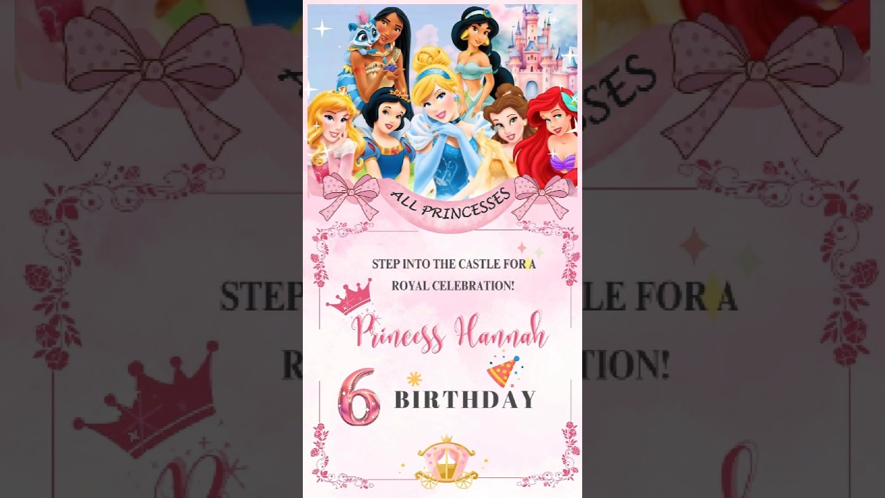 Princess Birthday Invitation for a 👧 Girl 