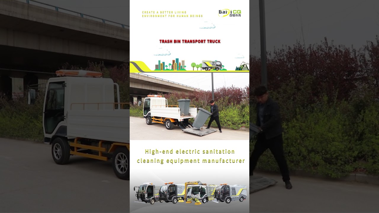Baiyi pure electric L8 flatbed transport truck for transporting trash cans and sundries