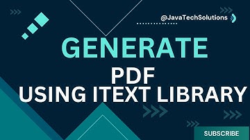 How to create PDF file using iText Library using Spring Boot | Java 17 | JavaTechSolutions