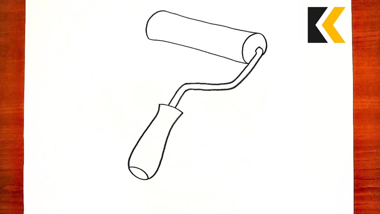 How To Draw Roller Brush | Draw Carpentry Tools Easily