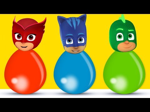 Learn Colors with Balloons of Pj Masks Wrong Heads