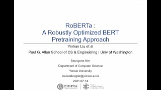[Yonsei NLP Study] RoBERTa 발표 Net Worth