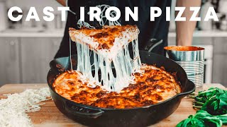 Cheesy Cast Iron Pan Pizza