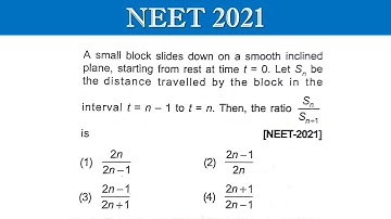 NEET 2021|A small block slides down on a smooth inclined plane, starting from rest at time t = 0