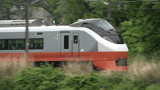 常磐線E657系K3(オレンジパーシモン塗装)編成（22M  特急ひたち22号  品川行き）通過。